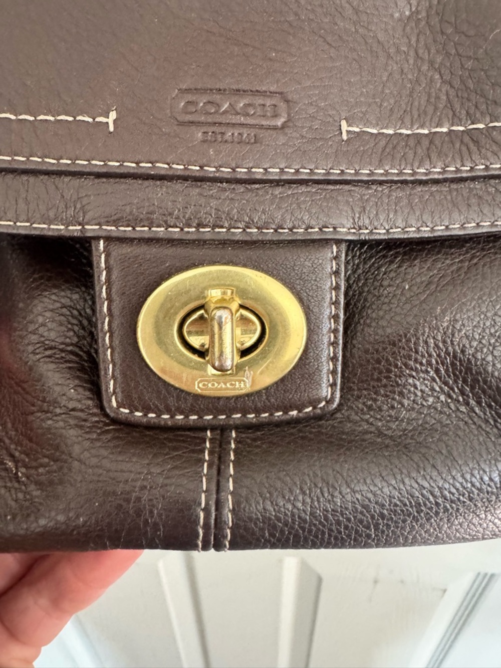Coach Penelope Soft Pebbled Leather Carryall Satchel Bag Brown F19044 Vintage - Picture 5 of 13